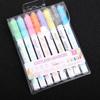Double Line Pen 8 / 12 Colors 1-3MM Multicolor Glitter Marker Colorful Highlighter Fluorescent Marker Outline Pens