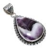 Chevron Amethyst Gemstone 925 Sterling Silver Jewelry Pendant 2.17" SU-10781