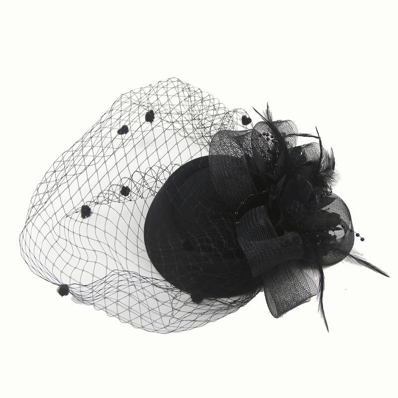 Retro Berets Headband Fascinator Wedding Ascot Hat Hatinator Birdcage Veil