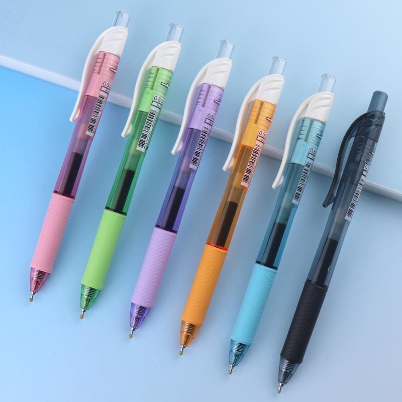 Ручка-гелевая Pentel EnerGel Жидкий цвет BLN105 Быстросохнущая Ручка Нажимной роллер 0.5мм Металлический игольчатый наконечник Ручка Офисные Школьные принадлежности