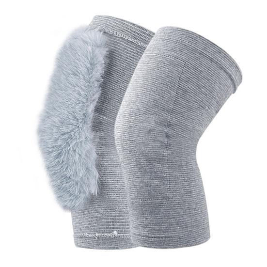 1 пара утолщенных флисовых наколенников, зимние теплые нескользящие высокоэластичные наколенники из искусственного кроличьего меха