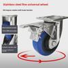 Rust-Proof Silent Heavy-Duty Stainless Steel Casters - 4, 5, 6, 8 Inch Wear-Resistant Rubber Wheels