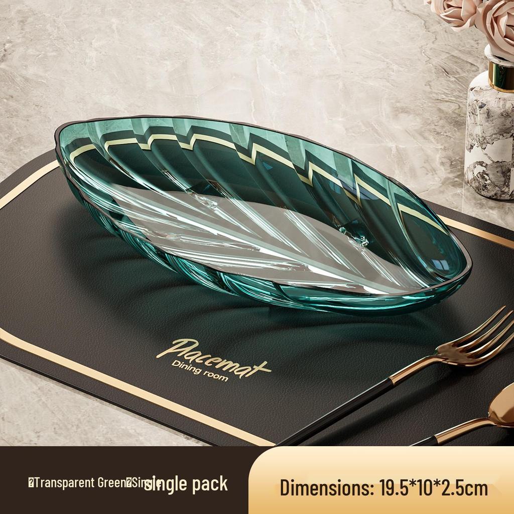 Elegant Transparent Leaf-Shaped Fruit Bowl: Durable, Drop-Resistant Display for Snacks & Dried Fruits