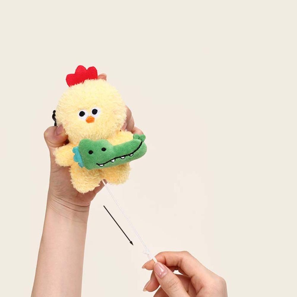 Funny Cartoon Crocodile Pendants Bear Plush Animal Key Ring Kawaii Friends Bag Charm  Girls