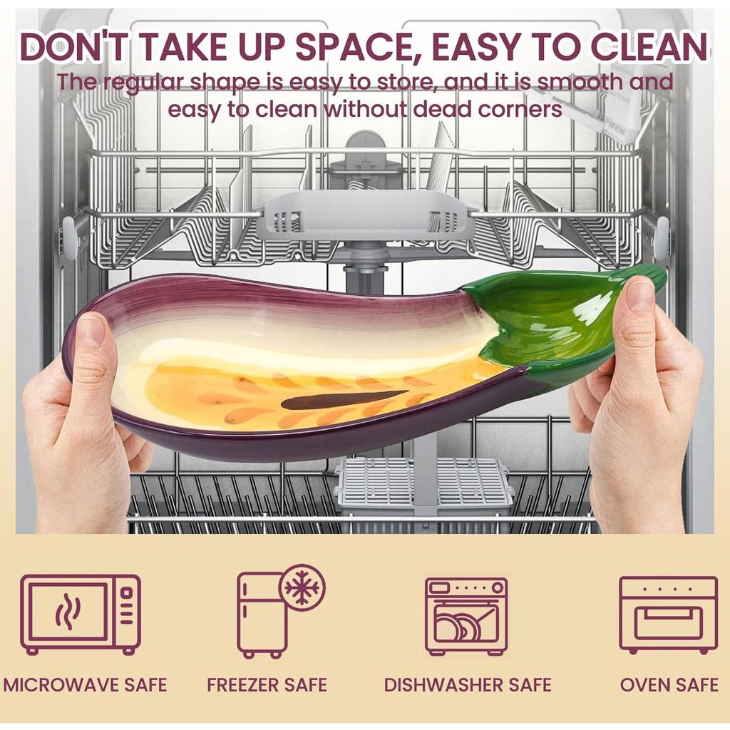 Блюдо для подачи чипсов и дипов Фиолетовый поднос в форме баклажана для дипов, крекеров, чипсов, закусок, праздничное блюдо, закуски, салаты, суши