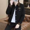Spring/Autumn 2024 Men's Color Block Korean Style Casual Lapel Jacket