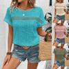 Women's Spring/summer Lace Cutout Round Neck Batsleeve T-shirt