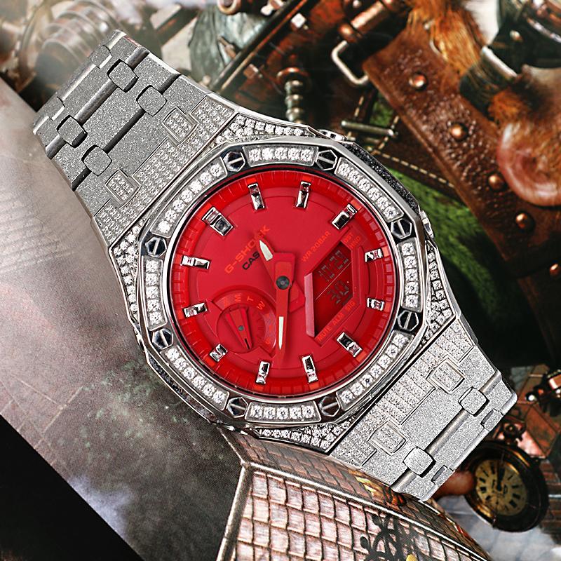 Casio Унисекс 44-миллиметровые красные часы GA-2100-4A(Часы1--)
