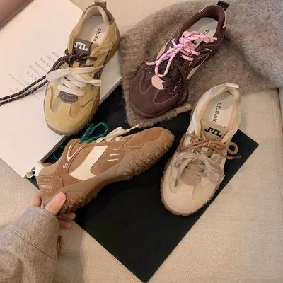 Натуральная кожа~ толстоподошвенные увеличивающие рост повседневные вельветовые туфли на внутренней подкладке для женщин на осень и зиму