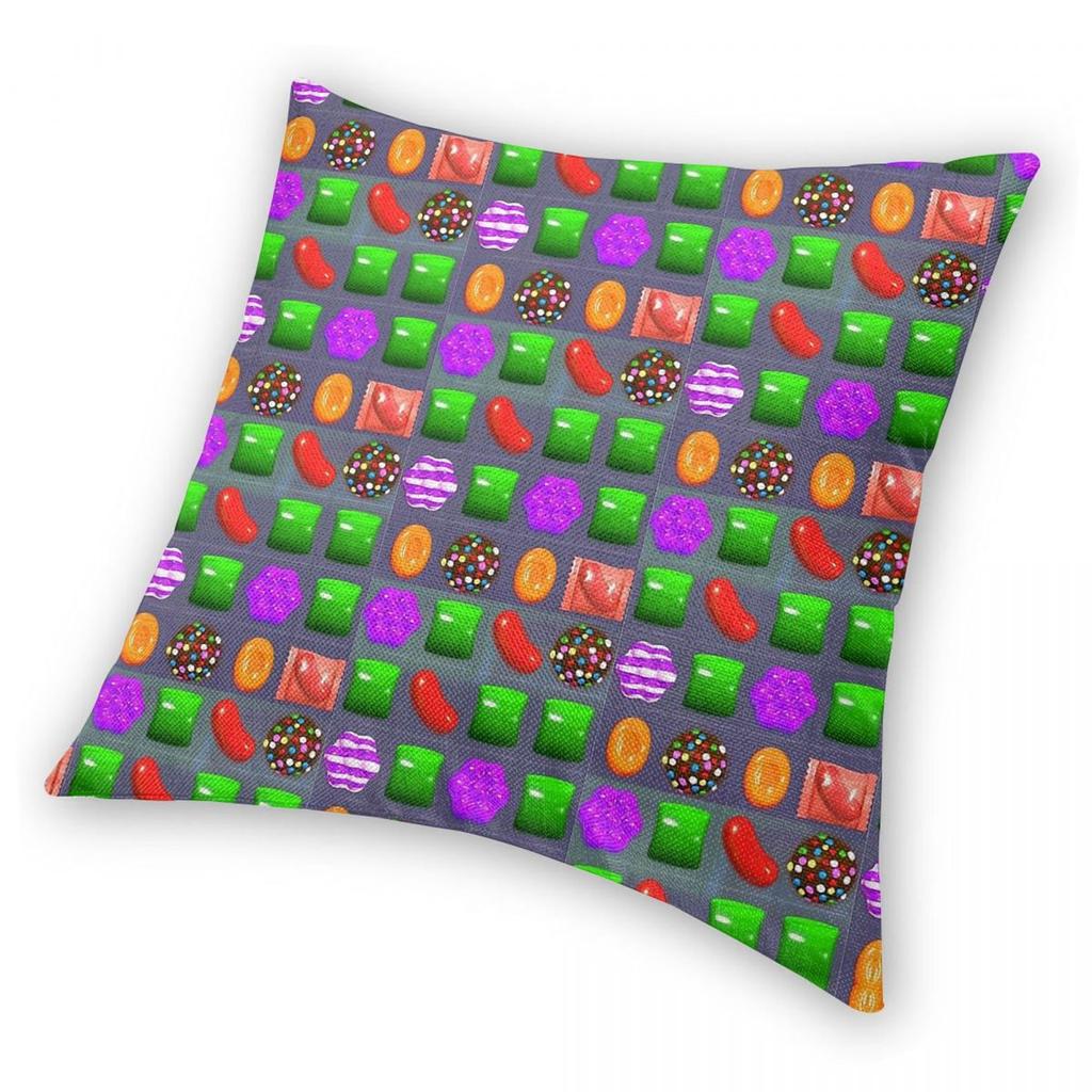 Candy Combo Candy Crush Saga Pillowcase Polyester Linen Velvet Printed Zip Decorative Pillow Case Sofa Cushion Cover