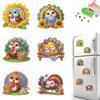 6pcs 2D/flat Soft Magnetic DIY Diamond Art Fridge Magnet Kit Animals Diamond Painting Magnets Refrigerator Diamond Art Magnets