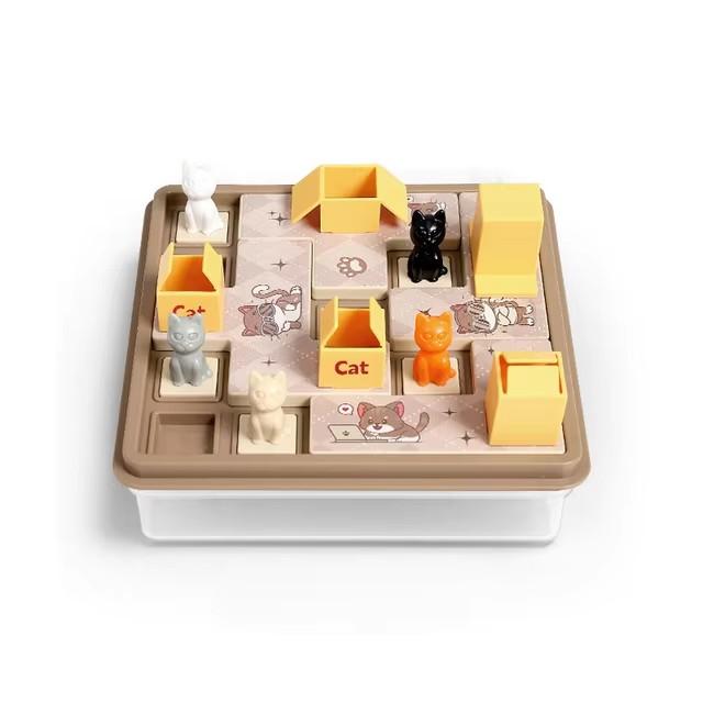 Детская коробка-экспресс с кошкой, настольная головоломка, логическая игра, обучающая игрушка для обучения, тренировка детей, пространственное планирование, семейная игра для вечеринки