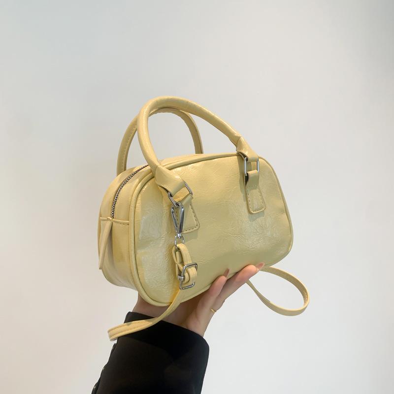 Texture PU Leather Small Top-handle Bags Solid Color Handbags Designer Casual Crossbody Shoulder Bag For Daily Used