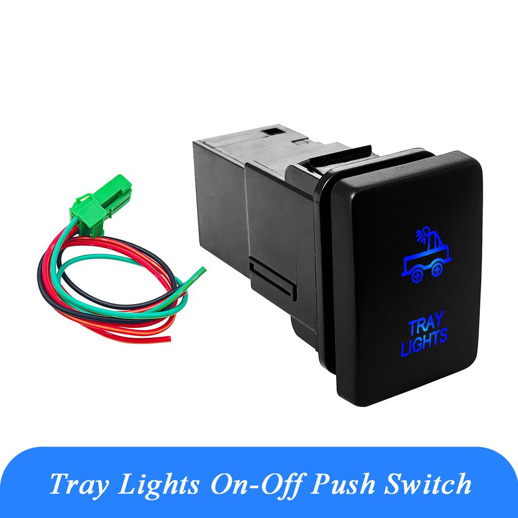 12V Blue LED Fog Light Bar Push Switch For Toyota 2015 Hilux GUN Prado 150 200 RAV4 HiAce Landcruiser ON OFF Button Switch