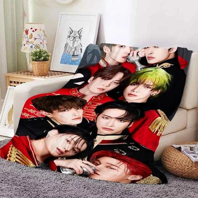 Покрывало на кровать Диван Зима A-Ateez Kpop Теплый флис Кемпинг Индивидуальное Декоративное Дневной сон Пушистые Мягкие Одеяла Кинг-сайз Микрофибра Постельное белье