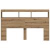 LED Headboard with Shelves Artisan Oak 160 x 17 x 102 cm
