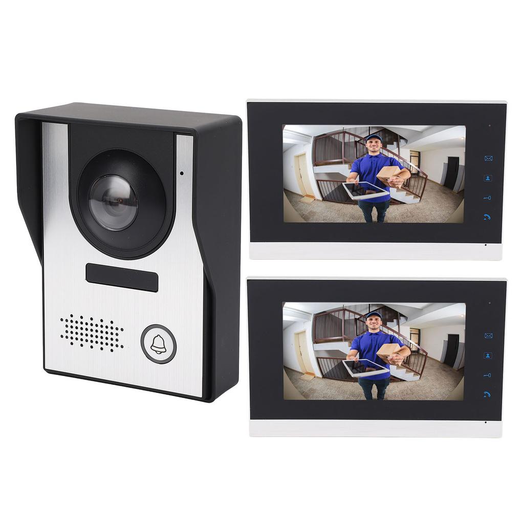 Проводная система видеодомофона с инфракрасным ночным видением и удаленной разблокировкой видеодомофона с камерой 2 шт. 7