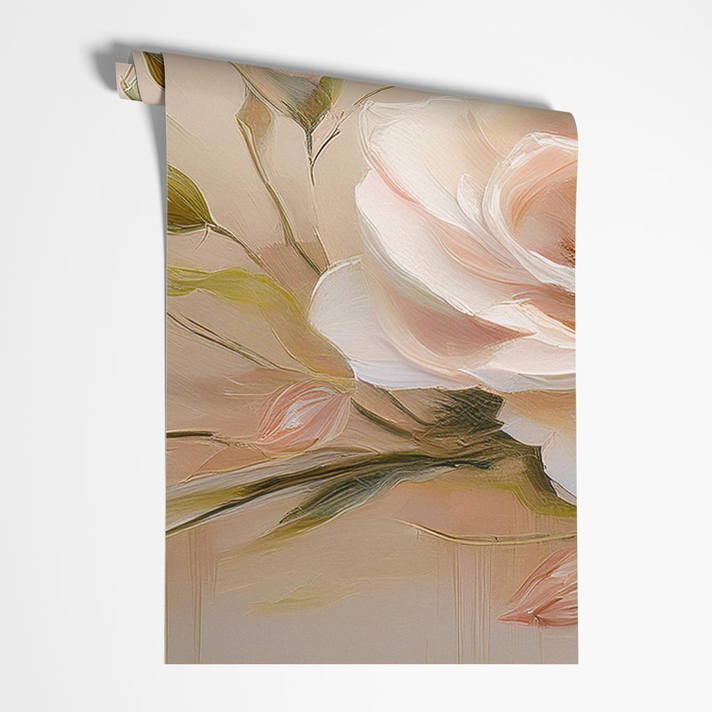Wallpaper Rose Painted Flower