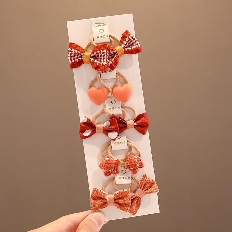 5Pair Cute Hair Band for Girls Sweet Pricess Fashion Hair Rope for Toddler Girl Lovely Elastic Hair Band Baby Headwear