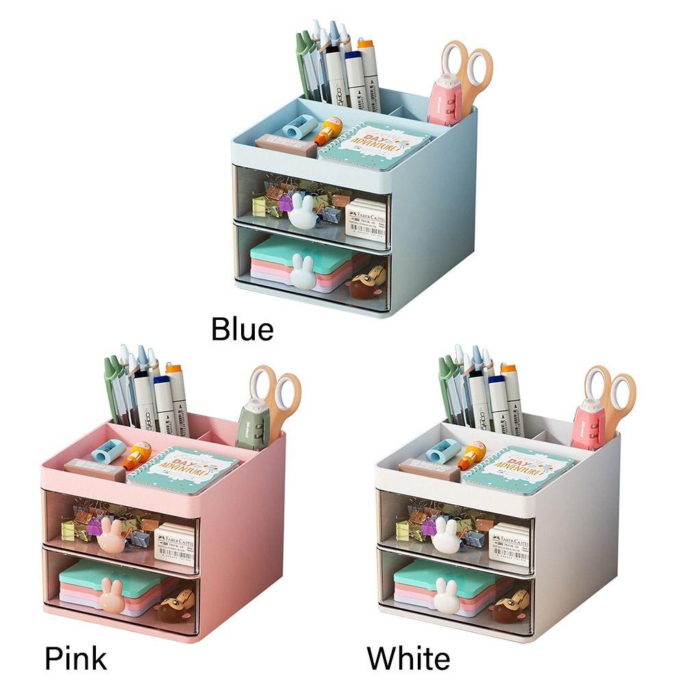 Large Capacity Stationery Holder Pen Holder Desktop Organizer Pen Container Stationery Storage Box