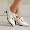 Women's Low-heeled Single Shoes Spring and Summer New Fashionable Small Pointed Large-size Lace-up Low-top Shoes