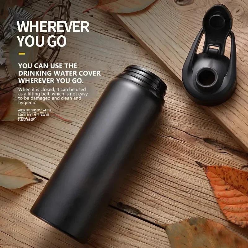 304 Stainless Steel 700ml Reusable Water Bottle Leakproof Direct Drink Cycling Outdoor Sports Cold Water Cup Metal Travel Bottle 1