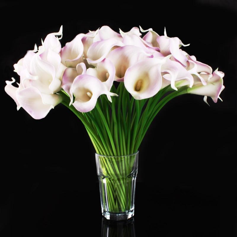 Пакет из 10 искусственных цветов, искусственные цветы, калла, лилия, свадебный букет, голова, латекс, настоящее прикосновение, цветочные букеты, декор для домашней вечеринки