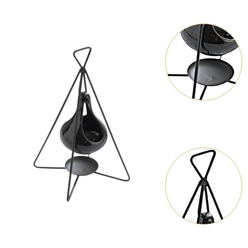 Ароматическая восковая горелка с металлической подставкой, керамический подсвечник для дома и офиса, релаксация, восковая горелка для чайной свечи