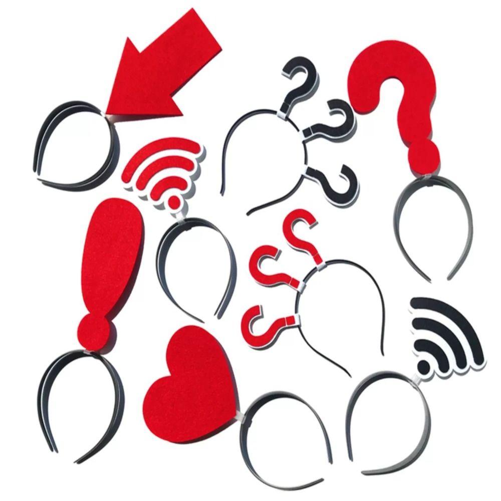 Большие повязки для волос в форме вопросительного знака, мультяшные головные уборы, макияж