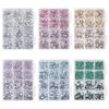 Nail Art Irregular Resin & Colored Rhinestones Set - Flatback, 12 Grids of Mixed Clear Diamonds