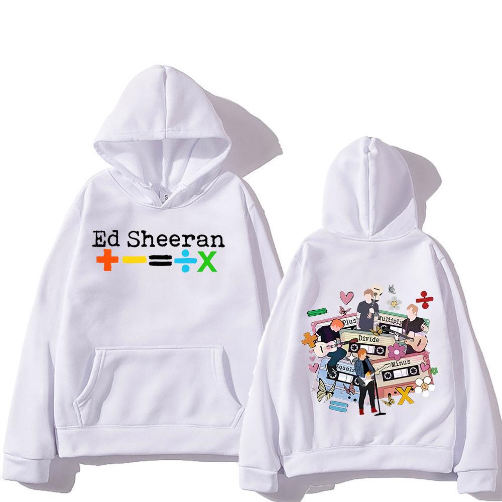 Ed Sheeran Tour 2024 Толстовка с капюшоном и двусторонней печатью в стиле ретро в стиле хип-хоп с капюшоном из флиса в стиле панк, мягкая толстовка с капюшоном Sudaderas
