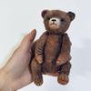 [USED] Teddy Bear, Handmade by an International Artist, Vintage-Style Dark Brown Bear