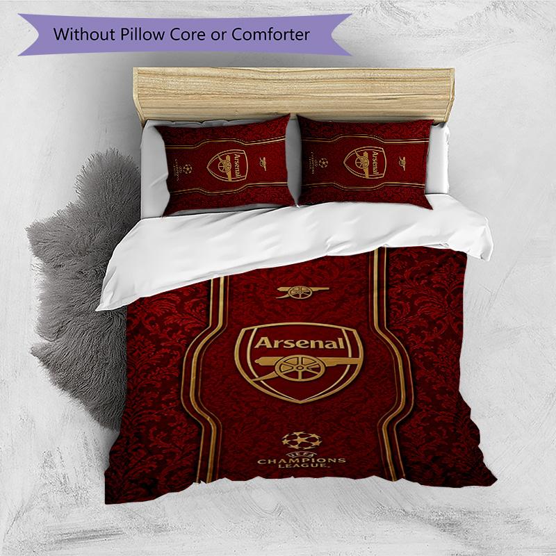 3pcs A-Arsenal12 Design Cover Set - HD Printed Bedding with 1 Cover and 2 Pillowcases - Perfect for Home and Dorm Decor