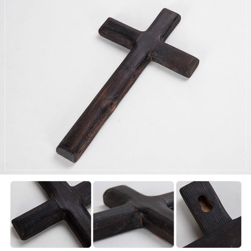 Религиозные принадлежности, христианский католический крест, подвеска на стену, черный деревянный ремесленный крест, украшение на стену