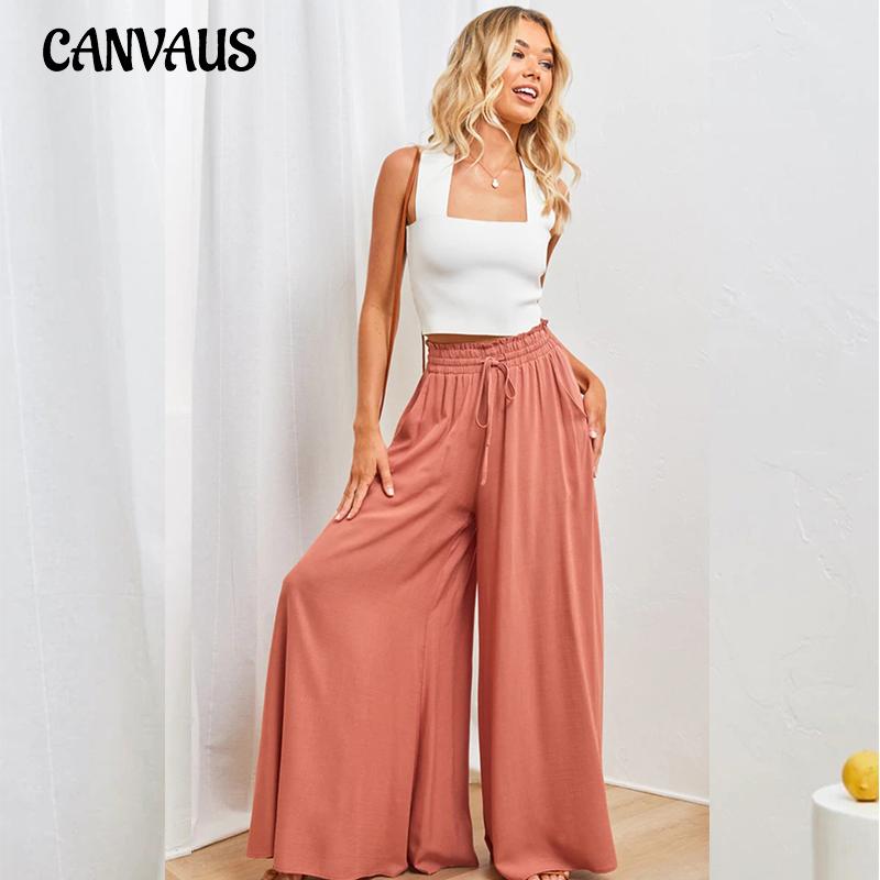 Summer Women's Casual Wide Leg Pants Loose Fashion Pants High Waist Draped Versatile Work