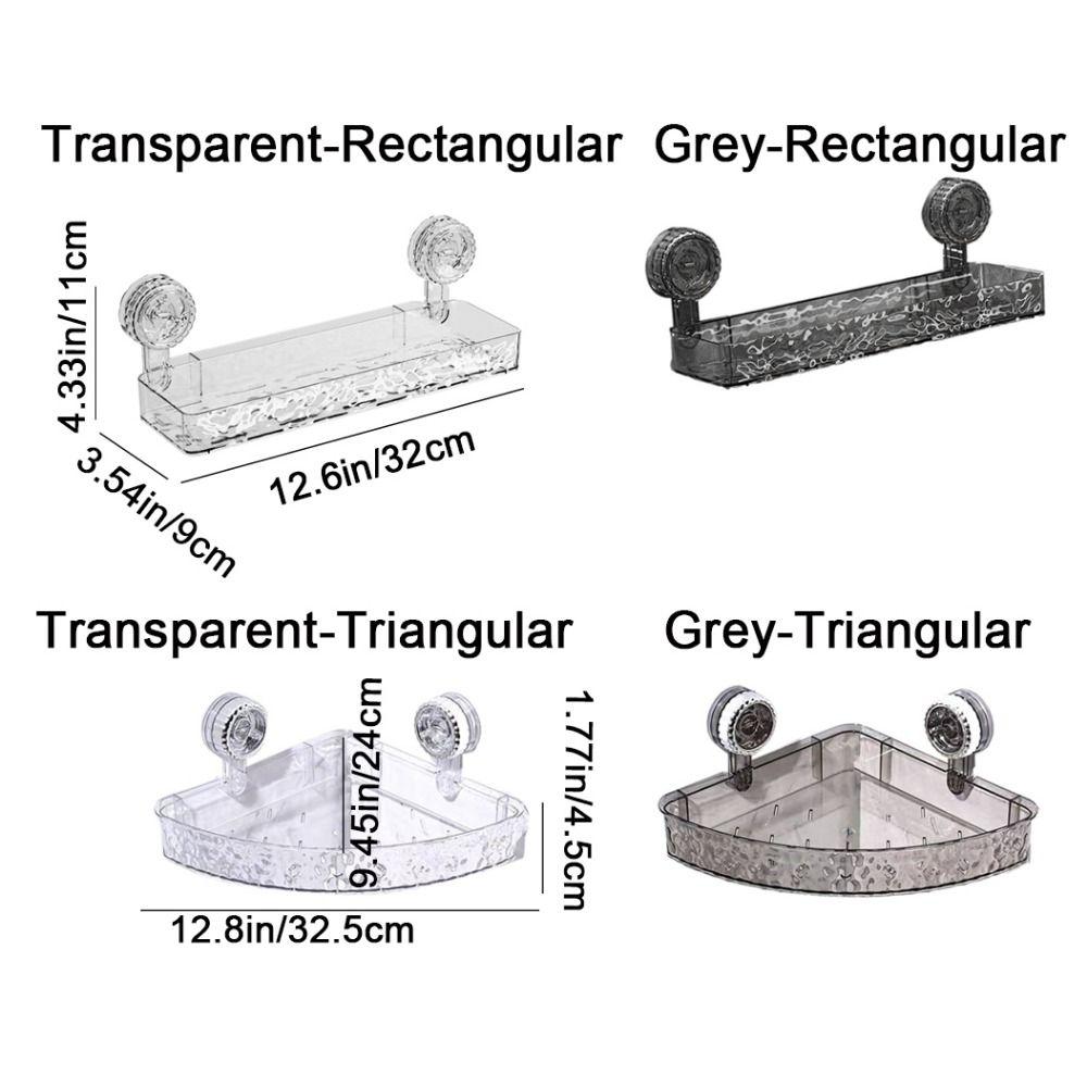 Punch-Free Shower Storage Rack Plastic Cosmetics Storage Rack Suction Cups Shower Shelves  for Home