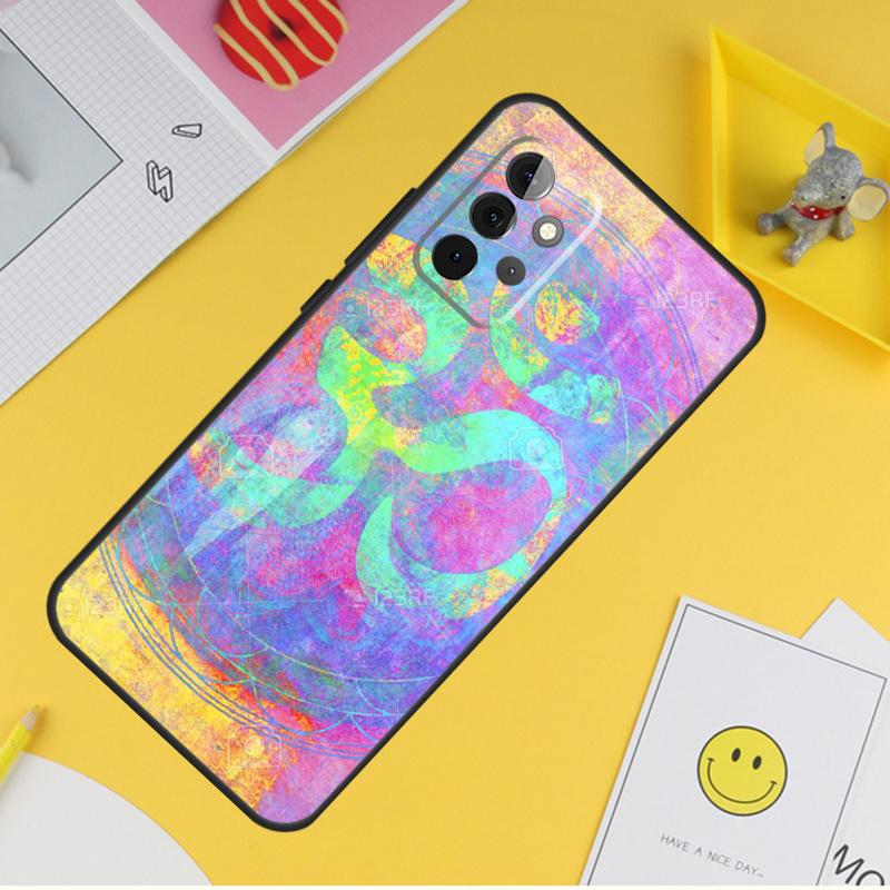 Чехол Aum Om Yoga символ для фитнеса и спортзала для Samsung Galaxy A55 A35 A25 A15 A51 A71 A12 A32 A52 A13 A33 A53 A14 A34 A54 Coque