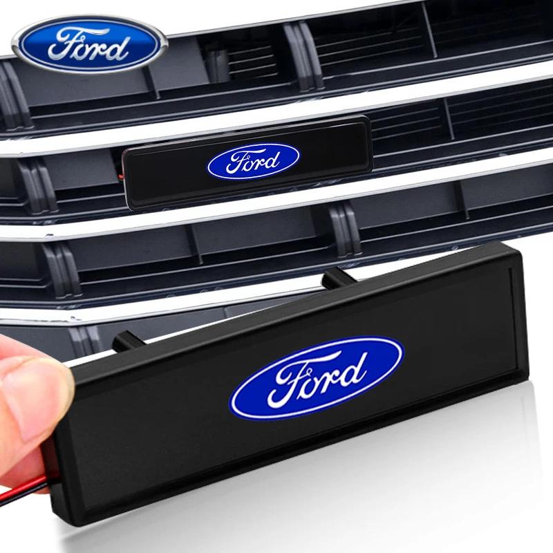 Car Sticker 2026 Ford Car LED Light Front Hood Grille Logo Car Accessories For Ford Focus Mk2 Mk3 Fiesta Mk7 Ranger Mondeo Mk4 S
