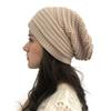 Unisex Striped Crochet Baggy Beanie Hat Ski Cap Knitted Hat