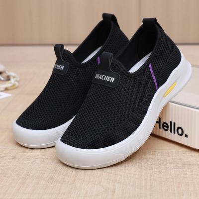 Женские повседневные туфли на платформе, нескользящие, дышащие, трикотажные, сетчатые, прогулочные туфли на плоской подошве для женщин, легкие рабочие теннисные кроссовки, удобные туфли для вечеринок