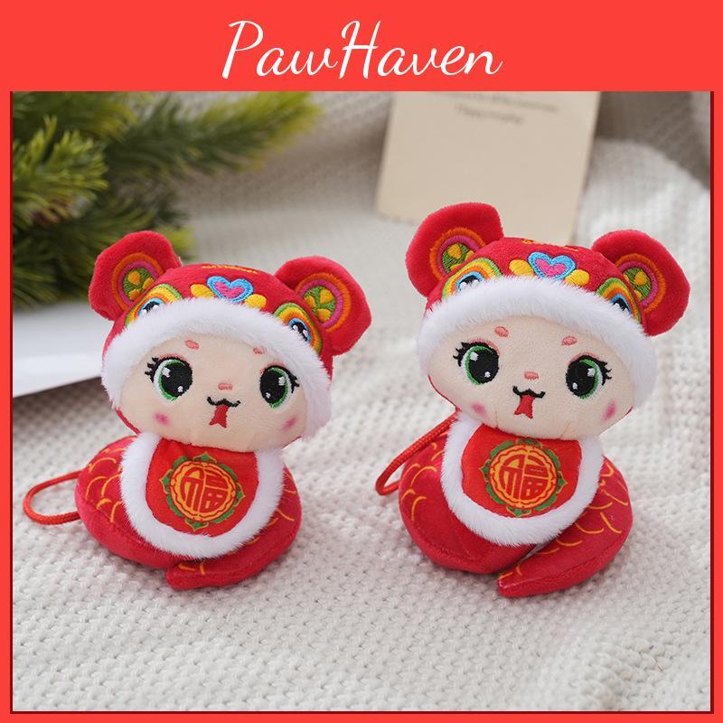 Adorable Red Plush Snake Year Zodiac Doll Soft Toy Perfect For New Year Gifts