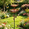 Bird Bath for Outside 118cm 2-Tier Metal Birdbath Feeder Bowls for Garden Patio Yard Lawn Decor 5-Pronged Base