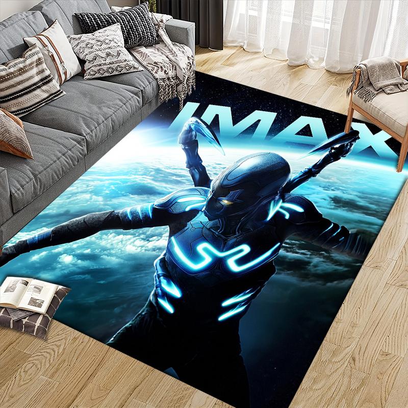 Blue Beetle Hero Square Area Rug, Non-Slip Floor Mat for Home Office, Perfect Gift for Fans.chl
