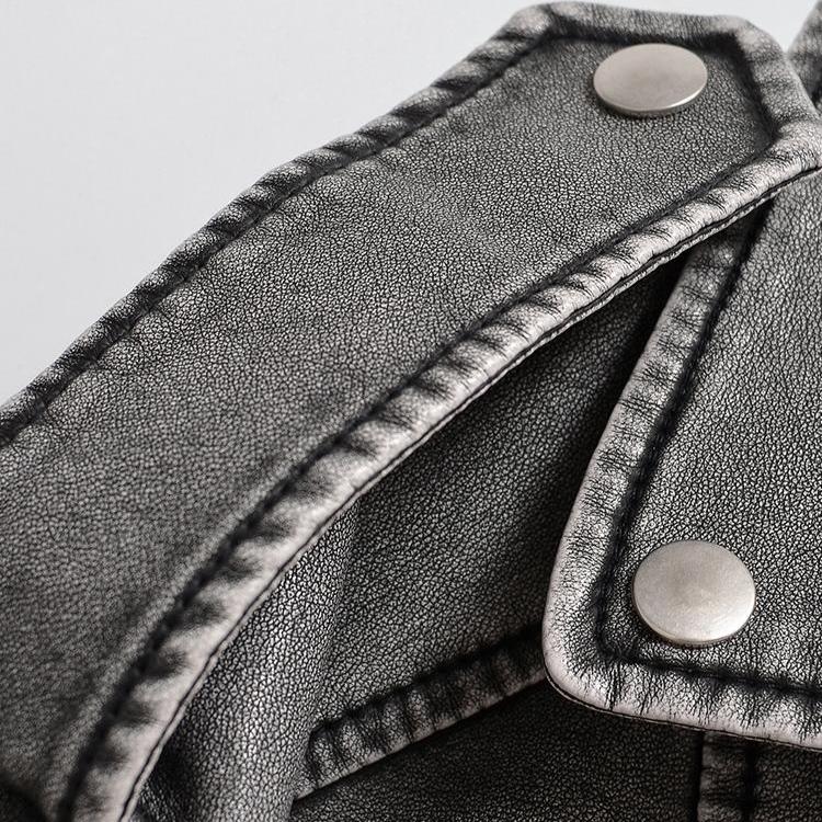 Spring Autumn Women Loose Zipper with Belt Retro Faux Leather Short Jacket Streetwear Female Chic Vintage Coat Outwear