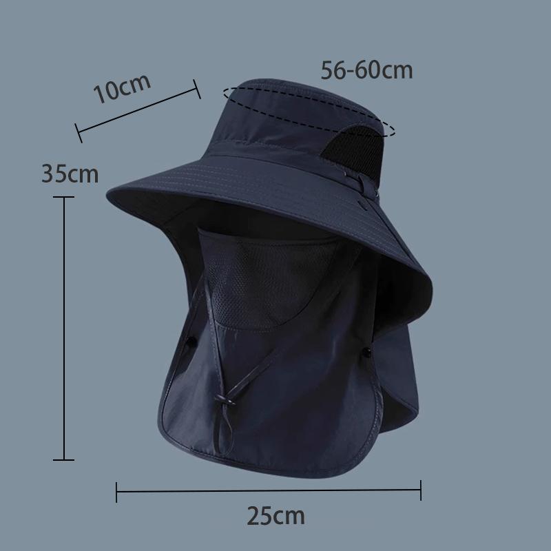 Fisherman Hat Summer Sun Hat Men'S Outdoor Mountaineering Hat Fishing Face Covering Wide Brim Sun Hat