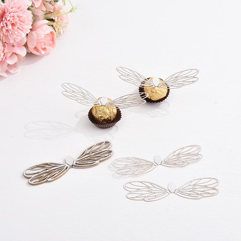 3D Wings & Bow Tie Chocolate Decoration Insert Flags for Cakes