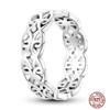 Women's Silver Finger Rings Original 925 Sterling Heart Star Moon Geometric Inlay Zircon Stackable Cocktail Ring Wedding Jewelry