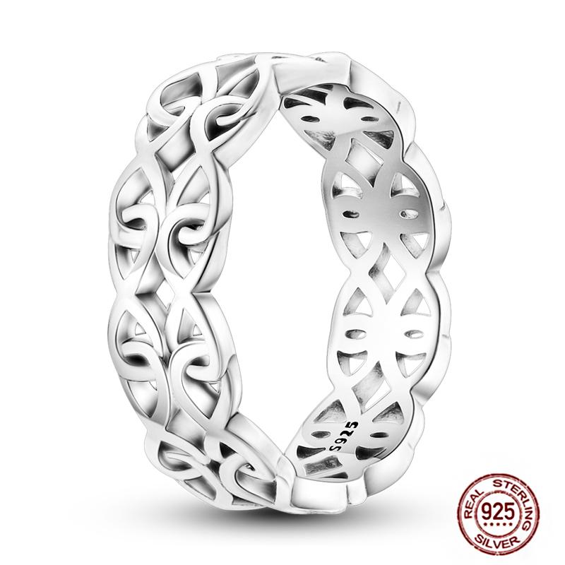 Women's Silver Finger Rings Original 925 Sterling Heart Star Moon Geometric Inlay Zircon Stackable Cocktail Ring Wedding Jewelry