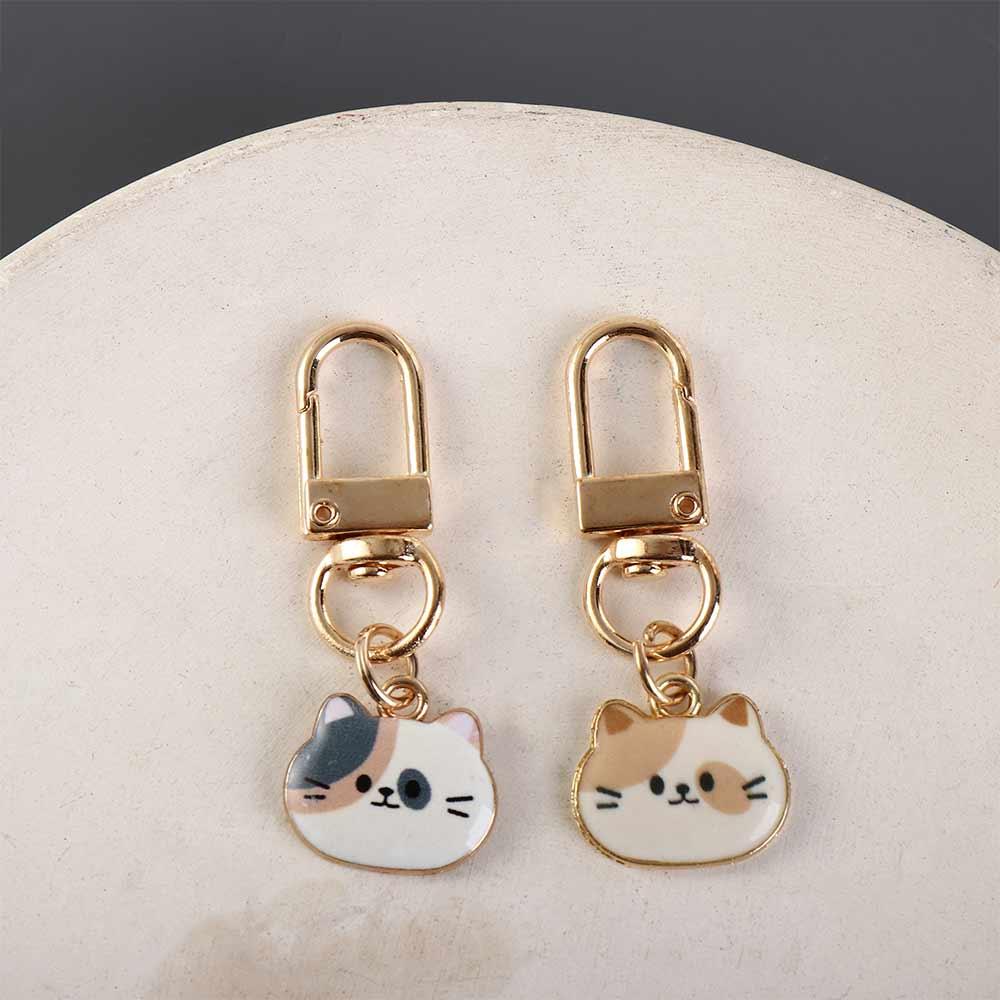 Metal Enamel Kitten Little Cat Small Keychain Hook Exquisitely Crafted U Disk Decor