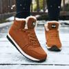 Зимние сапоги для снега, мужские плюшевые теплые женские сапоги, замшевые кожаные ботильоны, удобные легкие водонепроницаемые кроссовки для пары, большой размер